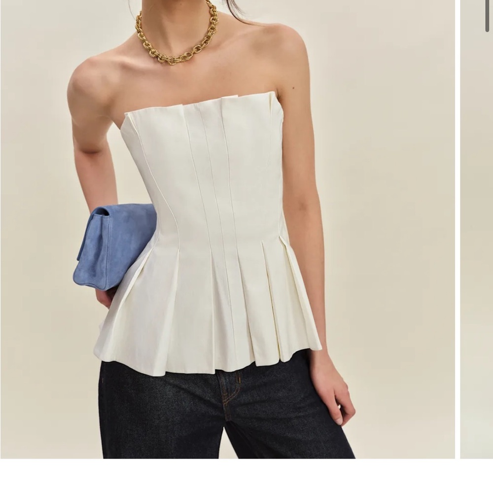 Reformation White Strapless Top